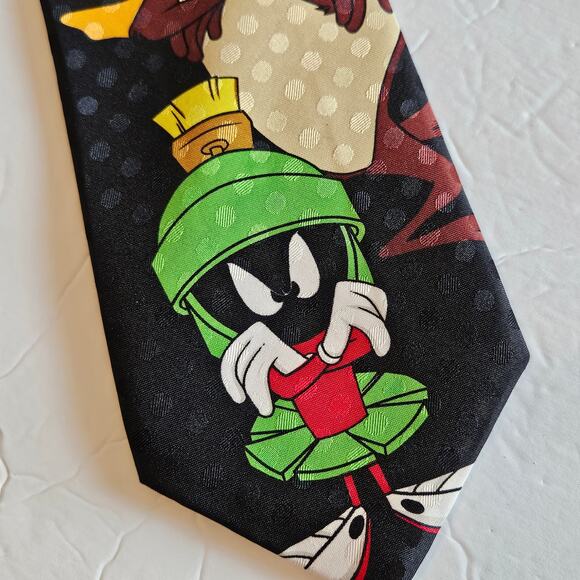 Looney Tunes Tie Bugs Bunny Daffy Duck Tasmanian Devil Marvin the Martian Vtg 96 - Picture 4 of 7
